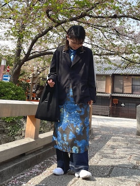「FACETASM（ファセッタズム）のアイテム（ジャケット/アウター）」を使った、ふーちゃんさん（レディース・155cm）の春コーディネート
