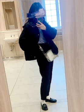 「グレイル」｜「アイテム（ダウンジャケット/コート）」を使った、りんりんさん（レディース・158cm）の春コーディネート