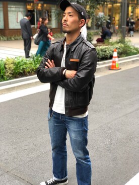 「USA」｜「アイテム（ジャケット/アウター）」を使った、S-OTSさん（メンズ・176cm）の秋コーディネート