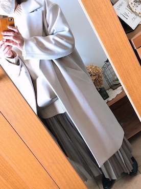 「LEPSIM（レプシィム）のアイテム（チェスターコート）」を使った、kinaさん（レディース・155cm）の秋コーディネート