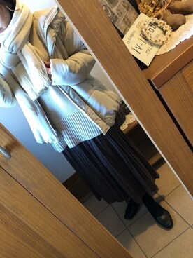 「いつもありがとうございます」｜「アイテム（その他アウター）」を使った、kinaさん（レディース・155cm）の冬コーディネート