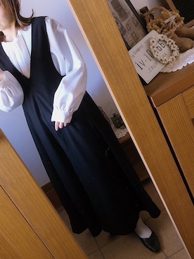 「いつもありがとうございます」｜「アイテム（シャツワンピース）」を使った、kinaさん（レディース・155cm）の冬コーディネート