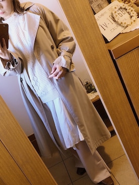 「いつもありがとうございます」｜「アイテム（トレンチコート）」を使った、kinaさん（レディース・155cm）の冬コーディネート