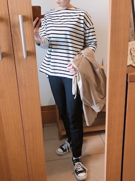 「アンブルネージュ」｜「アイテム（トレンチコート）」を使った、kinaさん（レディース・155cm）の春コーディネート