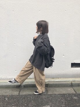 「GOGOSING（ゴゴシング）のアイテム（Tシャツ/カットソー）」を使った、tarouさん（レディース・154cm）の秋コーディネート