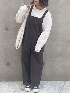 「かぐれ（カグレ）のアイテム（サロペット/オーバーオール）」を使った、tarouさん（レディース・154cm）の秋コーディネート