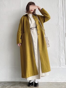 「select MOCA（セレクトモカ）のアイテム（ステンカラーコート）」を使った、tarouさん（レディース・154cm）の冬コーディネート