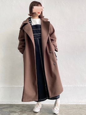 「アイテム（ジャンパースカート）」を使った、tarouさん（レディース・154cm）の冬コーディネート