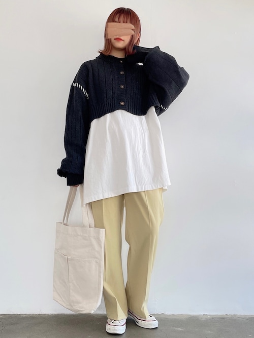 ステッチデザインダメージショートニット（ニット/セーター）｜select