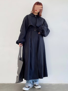 「select MOCA（セレクトモカ）のアイテム（ステンカラーコート）」を使った、tarouさん（レディース・154cm）の冬コーディネート