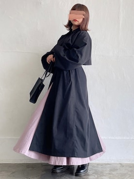 「select MOCA（セレクトモカ）のアイテム（ステンカラーコート）」を使った、tarouさん（レディース・154cm）の春コーディネート