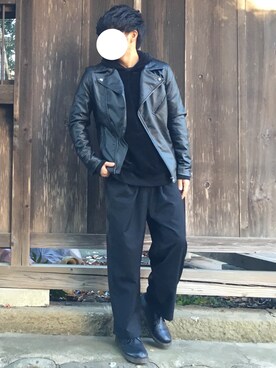 ライダースジャケットを使った ベロアパーカー のメンズ人気ファッションコーディネート Wear