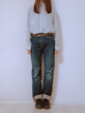 「EDWIN」｜「アイテム（その他シューズ）」を使った、ほのさん（レディース・171cm）の冬コーディネート