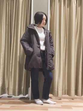 「Green　Parks（グリーンパークス）のアイテム（ダウンジャケット/コート）」を使った、ゆいさん（レディース・156cm）の冬コーディネート