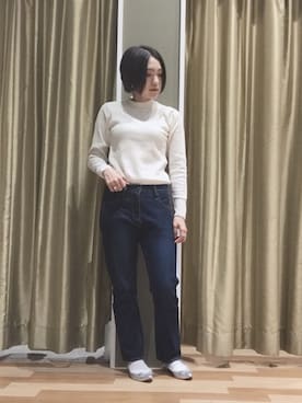 「Green　Parks（グリーンパークス）のアイテム（ニット/セーター）」を使った、ゆいさん（レディース・156cm）の冬コーディネート