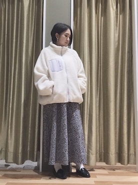 「earth music&ecology（アースミュージックアンドエコロジー）のアイテム（ジャケット/アウター）」を使った、ゆいさん（レディース・156cm）の冬コーディネート