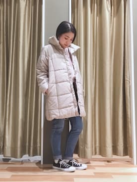 「Green　Parks（グリーンパークス）のアイテム（ダウンジャケット/コート）」を使った、ゆいさん（レディース・156cm）の冬コーディネート