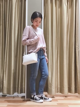 「Green　Parks（グリーンパークス）のアイテム（ニット/セーター）」を使った、ゆいさん（レディース・156cm）の冬コーディネート