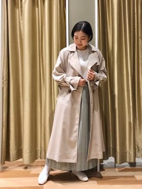 「Green　Parks（グリーンパークス）のアイテム（トレンチコート）」を使った、ゆいさん（レディース・156cm）の冬コーディネート