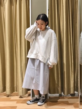 「Green　Parks（グリーンパークス）のアイテム（シャツワンピース）」を使った、ゆいさん（レディース・156cm）の春コーディネート