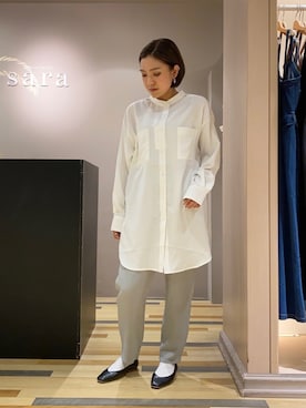 「ピスタチオ」｜「アイテム（チュニック）」を使った、ゆいさん（レディース・156cm）の春コーディネート