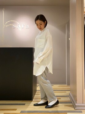 「ピスタチオ」｜「アイテム（チュニック）」を使った、ゆいさん（レディース・156cm）の春コーディネート