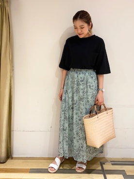 「カコバッグ」｜「アイテム（スカート）」を使った、ゆいさん（レディース・156cm）の春コーディネート