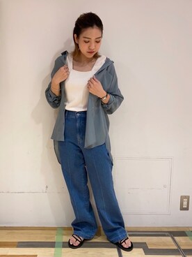 「VIDA＋（ヴィーダプラス）のアイテム」を使った、ゆいさん（レディース・156cm）の夏コーディネート