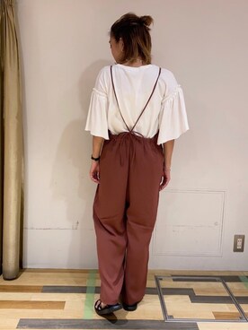 「Green　Parks（グリーンパークス）のアイテム（サロペット/オーバーオール）」を使った、ゆいさん（レディース・156cm）の夏コーディネート
