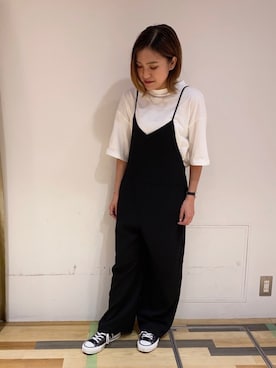 「Green　Parks（グリーンパークス）のアイテム（サロペット/オーバーオール）」を使った、ゆいさん（レディース・156cm）の夏コーディネート