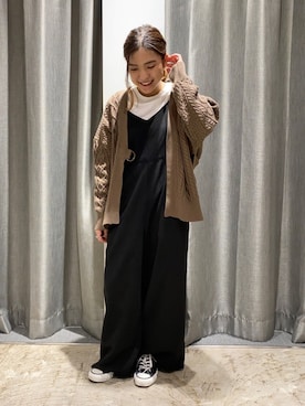 「AMERICAN HOLIC（アメリカンホリック）のアイテム（サロペット/オーバーオール）」を使った、ゆいさん（レディース・156cm）の秋コーディネート