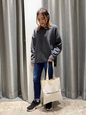 「ニットコーデ」｜「NIKE（ナイキ）のアイテム」を使った、ゆいさん（レディース・156cm）の秋コーディネート