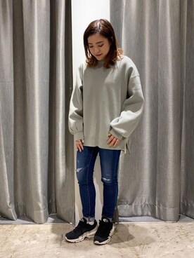 「ニットコーデ」｜「NIKE（ナイキ）のアイテム」を使った、ゆいさん（レディース・156cm）の冬コーディネート