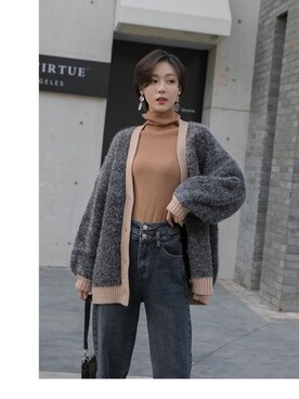 「coco’sのアイテム（その他アウター、グレー系）」を使った、Coco’sさん（レディース・162cm）の冬コーディネート