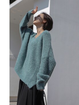 「coco’sのアイテム（ニット/セーター、ブルー系）」を使った、Coco’sさん（レディース・162cm）の冬コーディネート