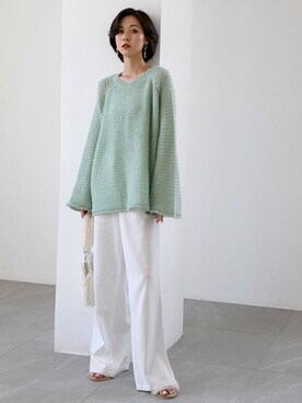 「coco’sのアイテム（その他パンツ、ホワイト系）」を使った、Coco’sさん（レディース・162cm）の冬コーディネート