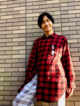 「チェック×チェック」｜けんとさん（メンズ・177cm）の春コーディネート