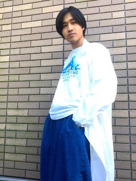 「Eddie Bauer（エディーバウアー）のアイテム（Tシャツ/カットソー）」を使った、けんとさん（メンズ・177cm）の春コーディネート