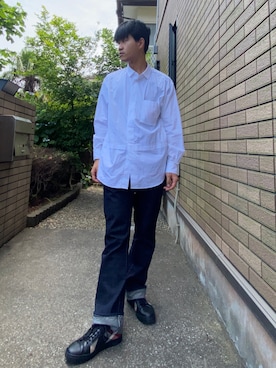 「BLACK LABEL CRESTBRIDGE（ブラックレーベル・クレストブリッジ）のアイテム（シューズ）」を使った、けんとさん（メンズ・177cm）の春コーディネート