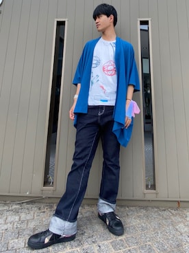 「BLACK LABEL CRESTBRIDGE（ブラックレーベル・クレストブリッジ）のアイテム（シューズ）」を使った、けんとさん（メンズ・177cm）の夏コーディネート