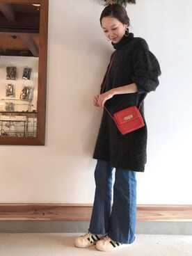 「LUC DNM （ラックデニム）のアイテム」を使った、mioさん（レディース・166cm）の冬コーディネート