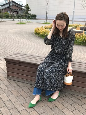 「LUC DNM （ラックデニム）のアイテム」を使った、mioさん（レディース・166cm）の春コーディネート