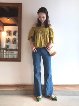「LUC DNM （ラックデニム）のアイテム」を使った、mioさん（レディース・166cm）の春コーディネート