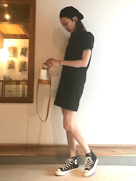 「BEAMS BOY（ビームスボーイ）のアイテム（ハンチング/ベレー帽）」を使った、mioさん（レディース・166cm）の春コーディネート