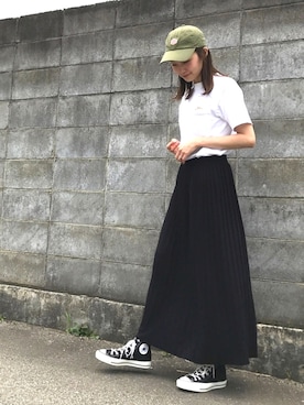 「Vincent et Mireille（バンソンエミレイユ）のアイテム」を使った、mioさん（レディース・166cm）の夏コーディネート