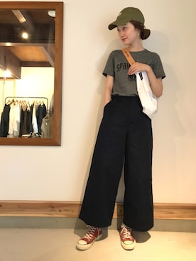 「Vincent et Mireille（バンソンエミレイユ）のアイテム」を使った、mioさん（レディース・166cm）の夏コーディネート