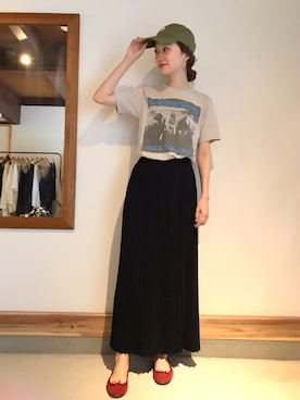 「Vincent et Mireille（バンソンエミレイユ）のアイテム」を使った、mioさん（レディース・166cm）の夏コーディネート