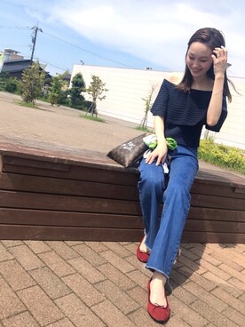 「LUC DNM （ラックデニム）のアイテム」を使った、mioさん（レディース・166cm）の夏コーディネート