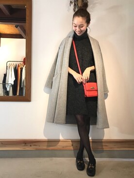 「GUCCI（グッチ）のアイテム（シューズ）」を使った、mioさん（レディース・166cm）の冬コーディネート