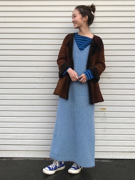 「UNKNOWN.（アンノウン）のアイテム」を使った、mioさん（レディース・166cm）の冬コーディネート